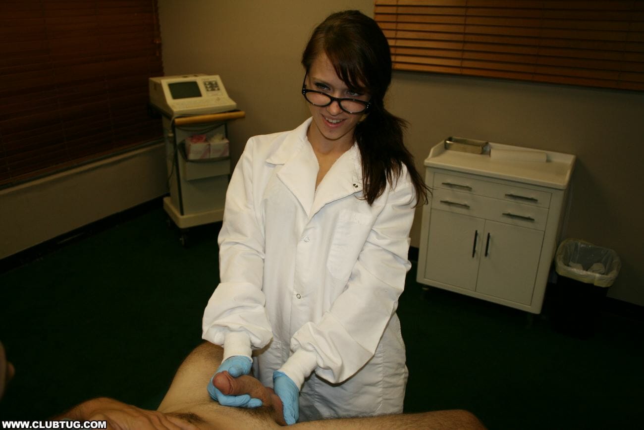 Nurse latex gloves handjob